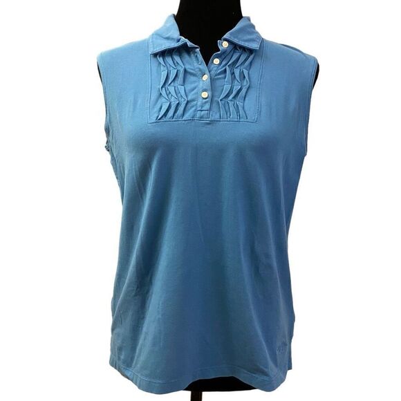 Lady Hagen Blue Sleeveless Hydro Dry Polo Size Medium - Picture 1 of 11
